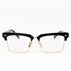 NEW Miu Miu MU10ZS 1AB08N Black Clear Blue Light Filter Square Unisex Eyeglasses